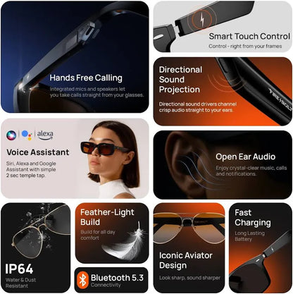 Fire-Lens Dune Smart Glasses | Wireless Bluetooth